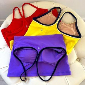 Lululemon Women Power Top Y Tank  Built-In Bra  2Item = 70$ Yellows and Purples